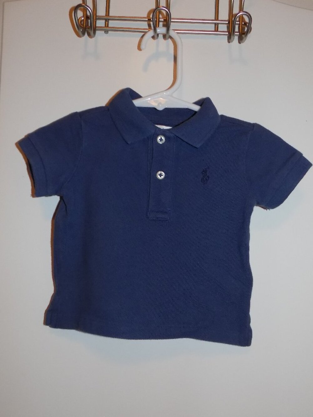 RALPH LAUREN Boys Blue Polo Shirt 3 Months Excellent Condition - Like new